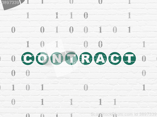 Image of Finance concept: Contract on wall background