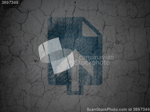 Image of Web development concept: Upload on grunge wall background