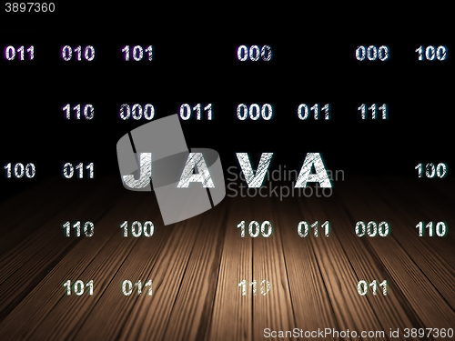 Image of Software concept: Java in grunge dark room