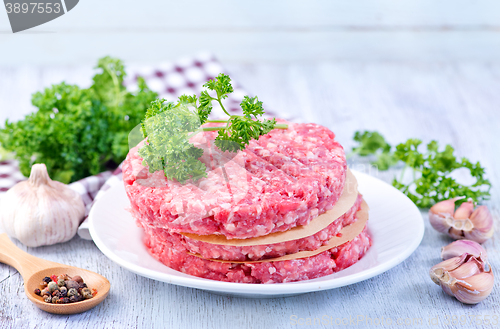 Image of raw burgers