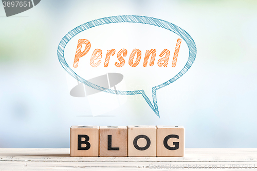 Image of Personal blog sign with a sketch talk bubble
