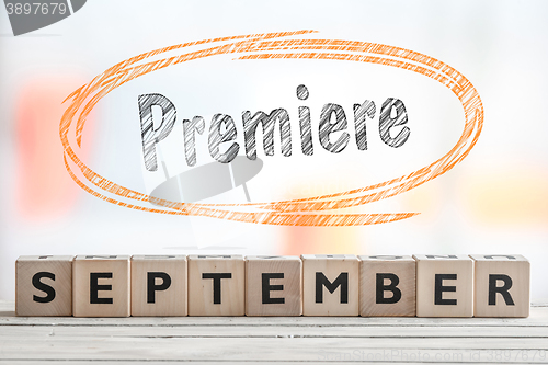 Image of September premiere event sign