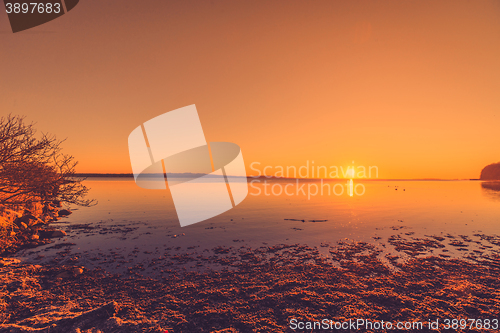Image of Morning sunrise at a lake