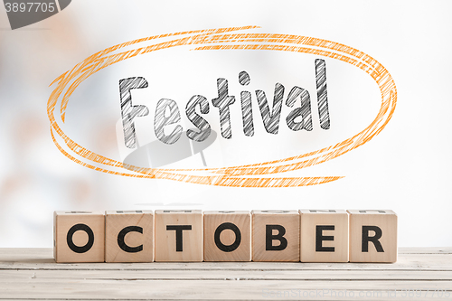 Image of October festival sign made of wood