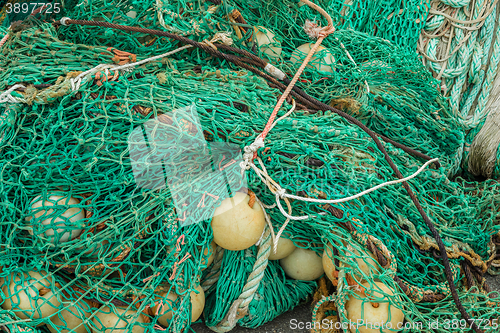 Image of Messy green fishing net