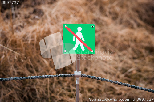 Image of Fence with a no entrance sign