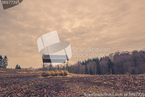 Image of Feeding stand on a countryside in the fall