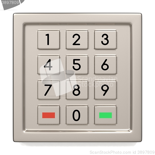 Image of Atm machine keypad. 