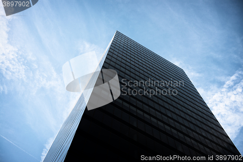 Image of Skyscrapers against blue sky