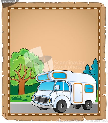 Image of Parchment with camping van theme 1