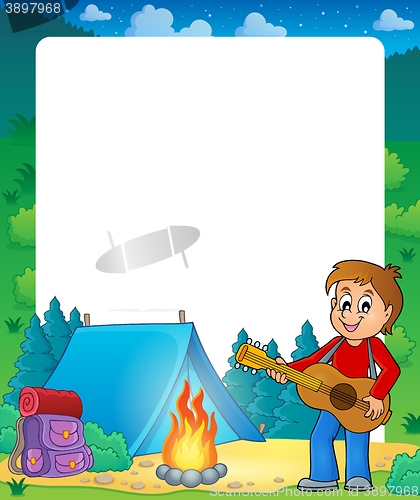 Image of Summer frame with boy guitar player