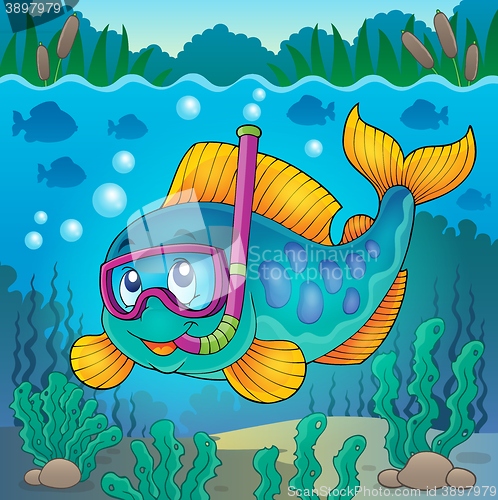 Image of Fish snorkel diver theme image 4