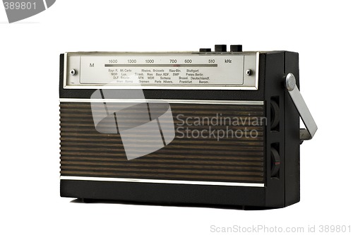 Image of Old fashion retro style radio isolated on white background