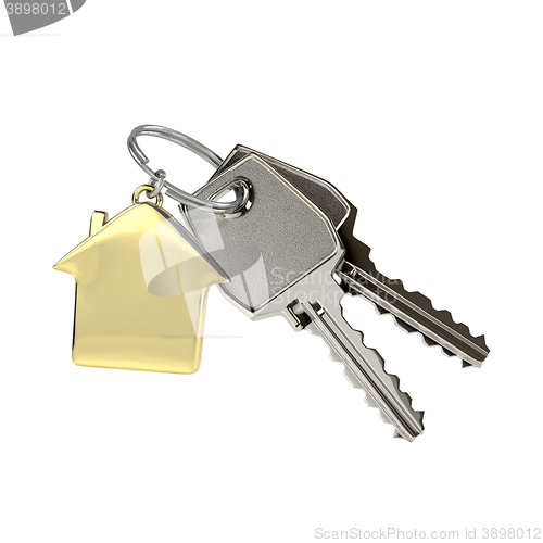 Image of Keys with a house pendant. 