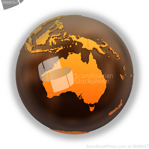 Image of Australia on chocolate Earth
