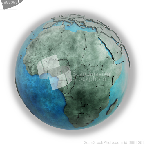 Image of Africa on marble planet Earth