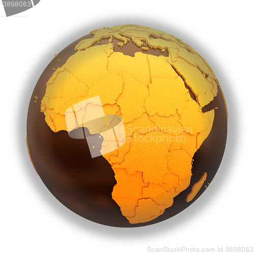 Image of Africa on chocolate Earth