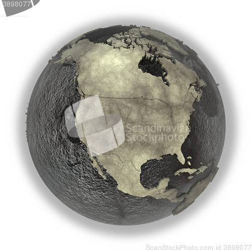 Image of North America on Earth of oil