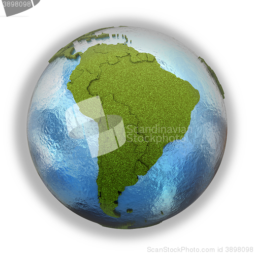 Image of South America on planet Earth