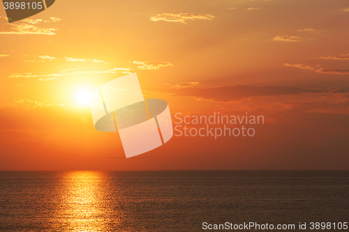 Image of Spectacular orange tropical sunset