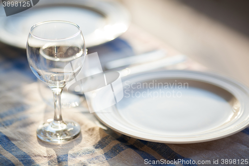 Image of Two clean round empty plates made of porcelain