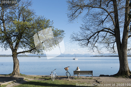 Image of woman having a rest at Starnberg lake