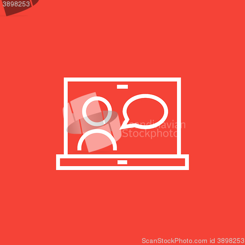 Image of Online education line icon.