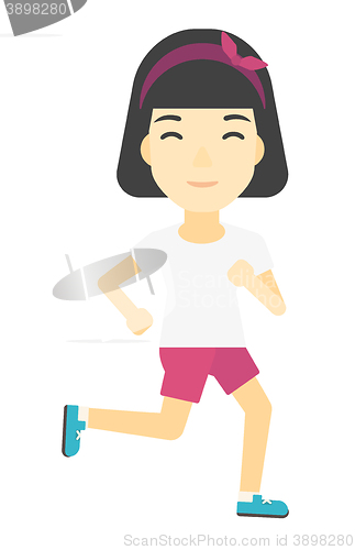 Image of Sportive woman jogging.