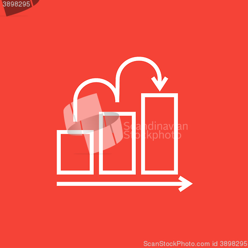 Image of Bar chart upward line icon.