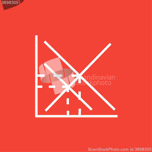 Image of Mathematical graph line icon.