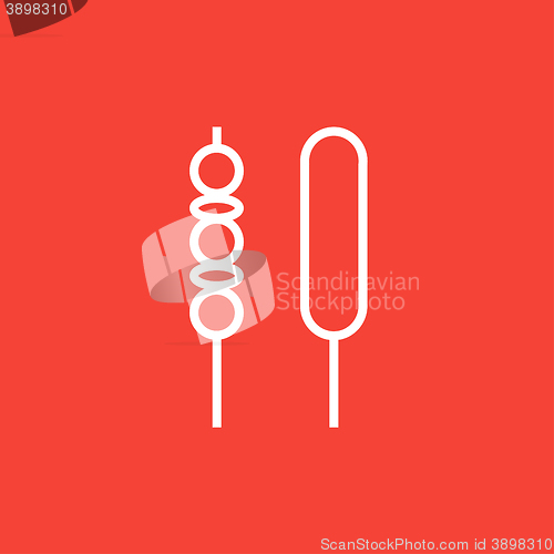 Image of Shish kebab line icon.