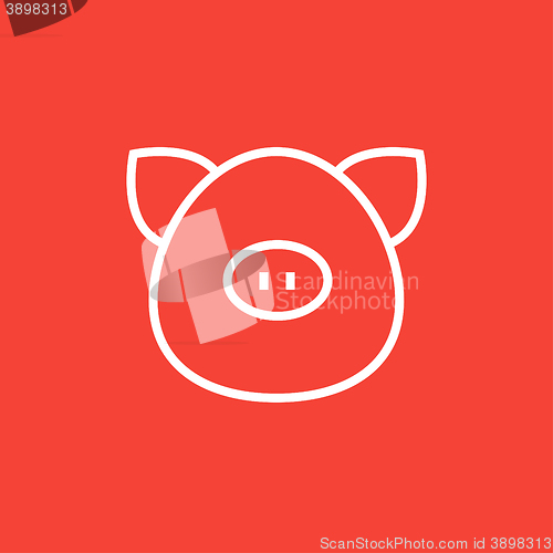 Image of Pig head line icon.