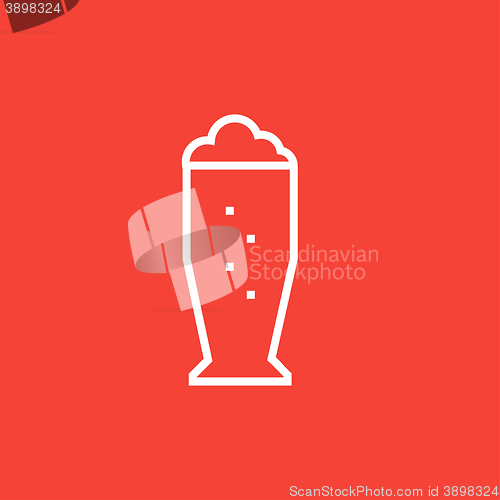 Image of Glass of beer line icon.