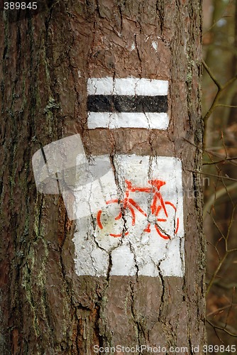 Image of sing on bike road