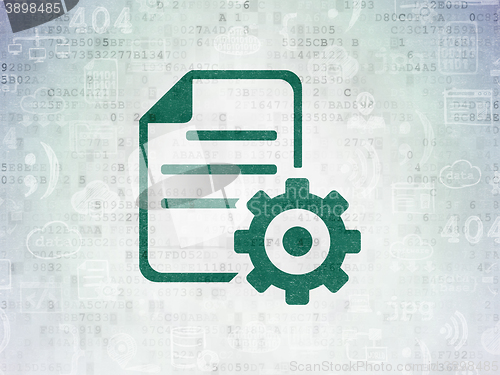 Image of Software concept: Gear on Digital Data Paper background