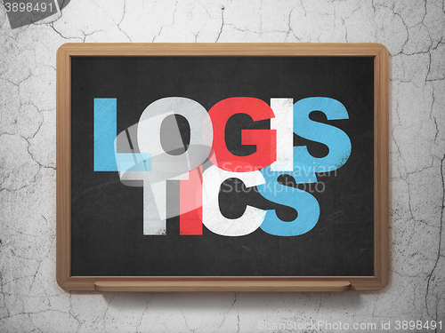 Image of Business concept: Logistics on School board background