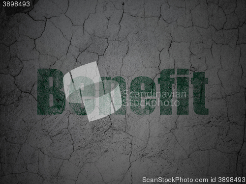 Image of Finance concept: Benefit on grunge wall background