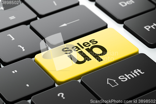 Image of Marketing concept: Sales Up on computer keyboard background