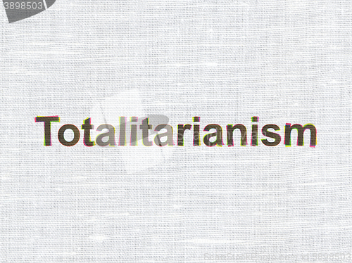 Image of Political concept: Totalitarianism on fabric texture background