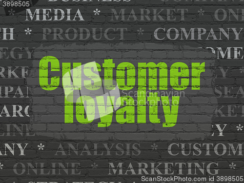 Image of Marketing concept: Customer Loyalty on wall background