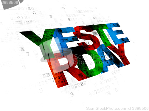 Image of Time concept: Yesterday on Digital background