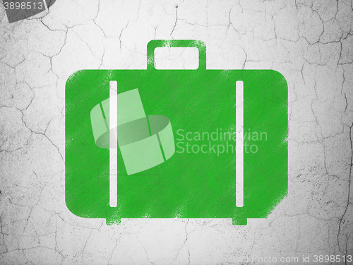Image of Travel concept: Bag on wall background