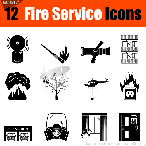 Image of Set of fire service icons