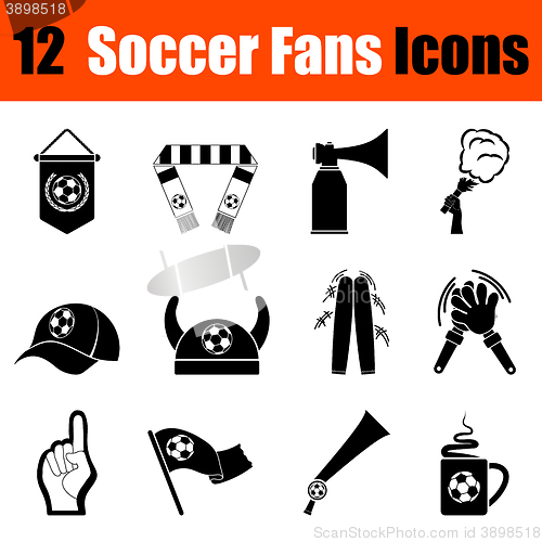 Image of Set of soccer fans icons