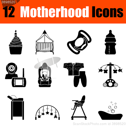 Image of Set of motherhood icons