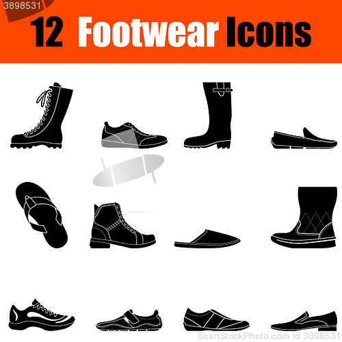 Image of Set of man\'s footwear icons