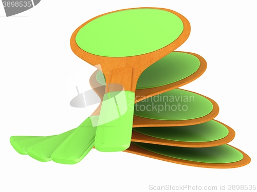 Image of Rackets for playing table tennis. 3D rendering