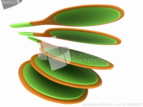 Image of Rackets for playing table tennis. 3D rendering