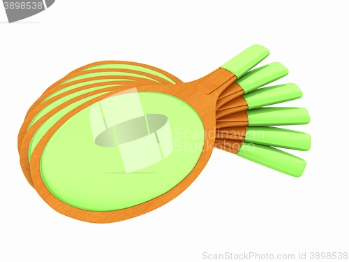 Image of Rackets for playing table tennis. 3D rendering