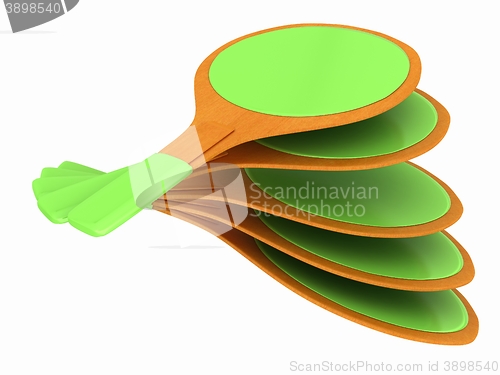 Image of Rackets for playing table tennis. 3D rendering